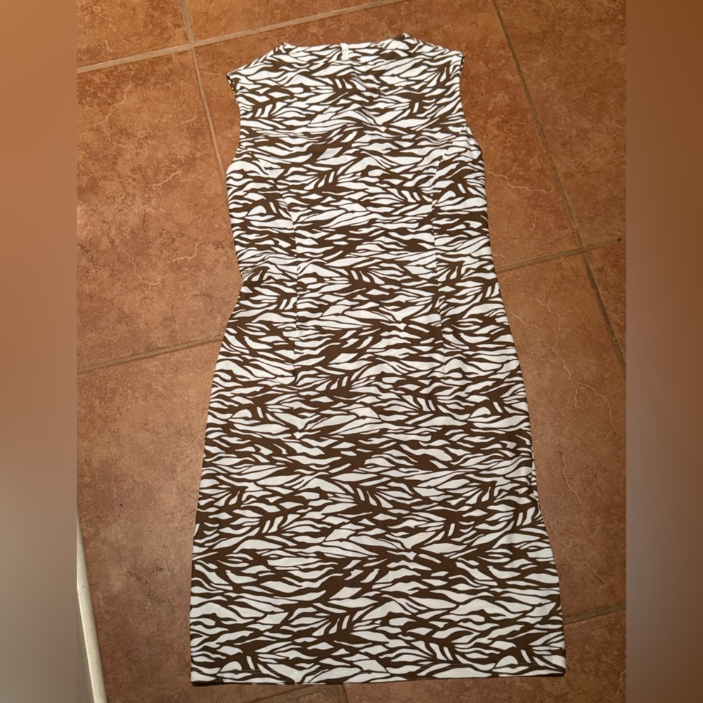 Jude Connally Zebra Print bodyCob Dress in Brown and White Tiger stripes